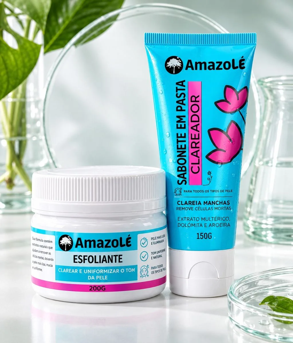 Esfoliante e sabonete em pasta clareador AmazoLé